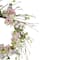 18'' Pink & Green Hydrangeas w/ Cotton Artificial Wreath